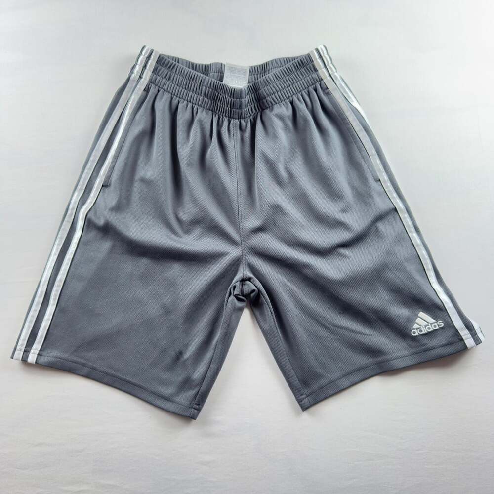 Adidas Boys 3-Stripes Active Mesh Shorts Grey Size L/G (14/16)